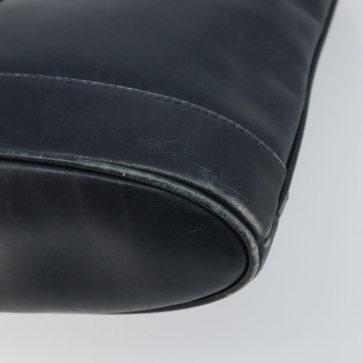 GUCCI Shoulder Bag Leather Black Gold 23 01 1633 Auth ep13358