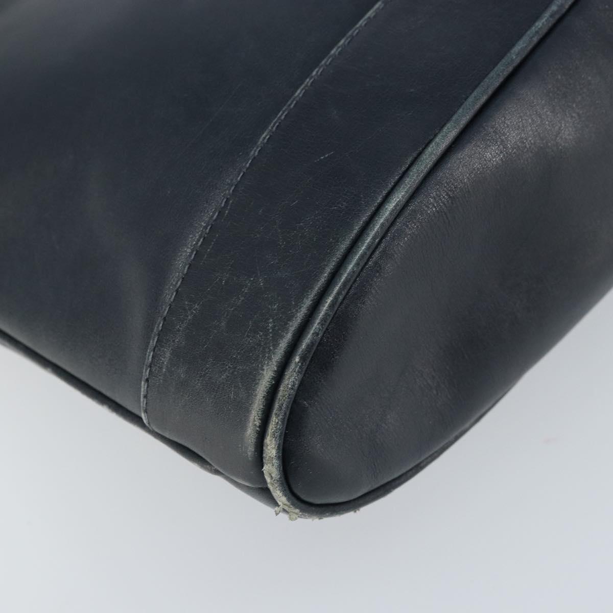 GUCCI Shoulder Bag Leather Black Gold 23 01 1633 Auth ep13358