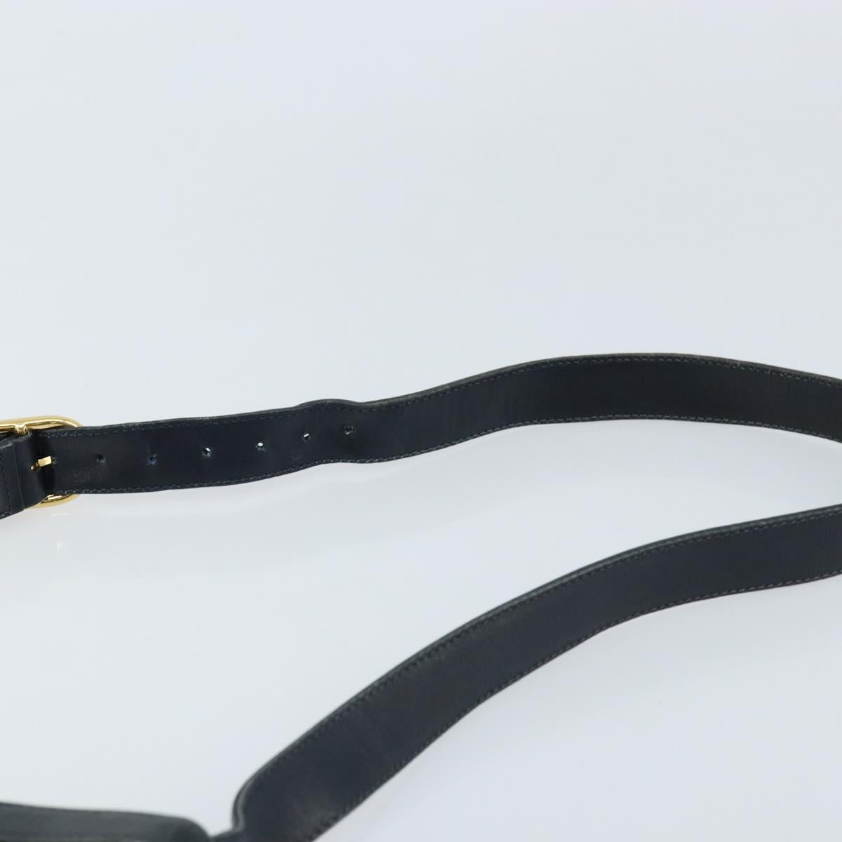 GUCCI Shoulder Bag Leather Black Gold 23 01 1633 Auth ep13358