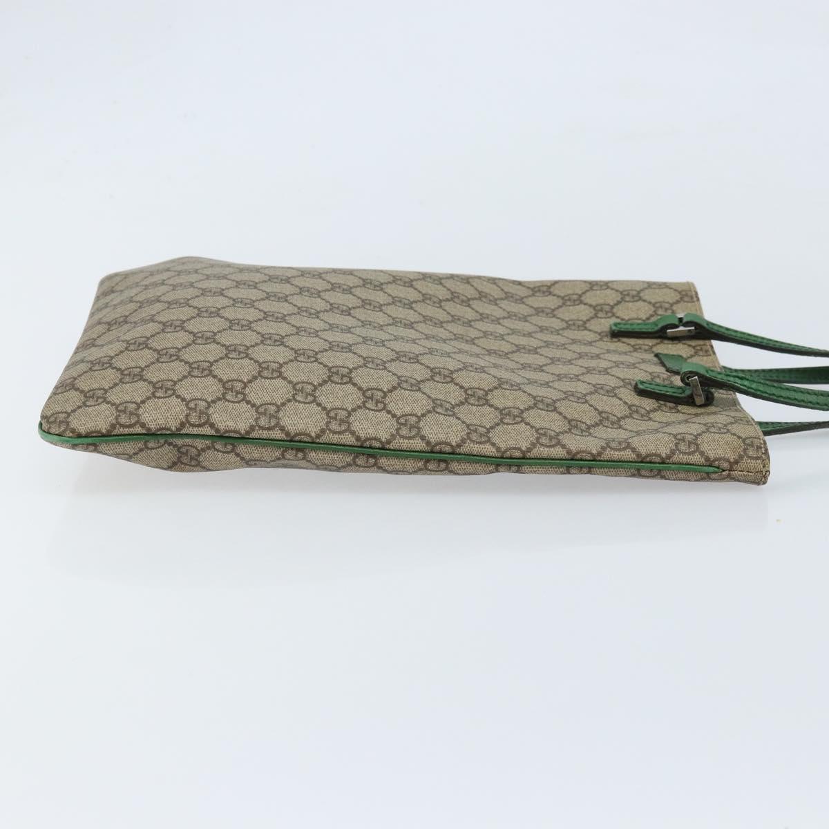 GUCCI GG Supreme Hand Bag PVC Beige Silver 117551 Auth ep13364
