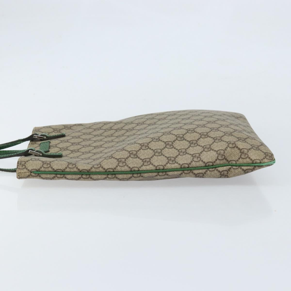 GUCCI GG Supreme Hand Bag PVC Beige Silver 117551 Auth ep13364