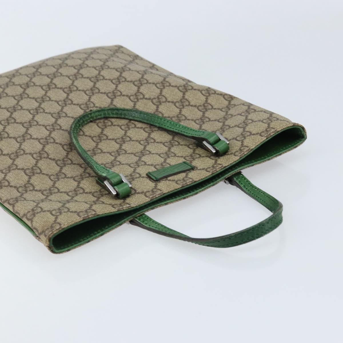 GUCCI GG Supreme Hand Bag PVC Beige Silver 117551 Auth ep13364