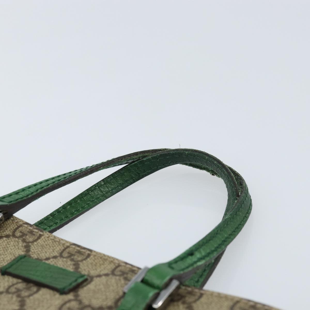 GUCCI GG Supreme Hand Bag PVC Beige Silver 117551 Auth ep13364