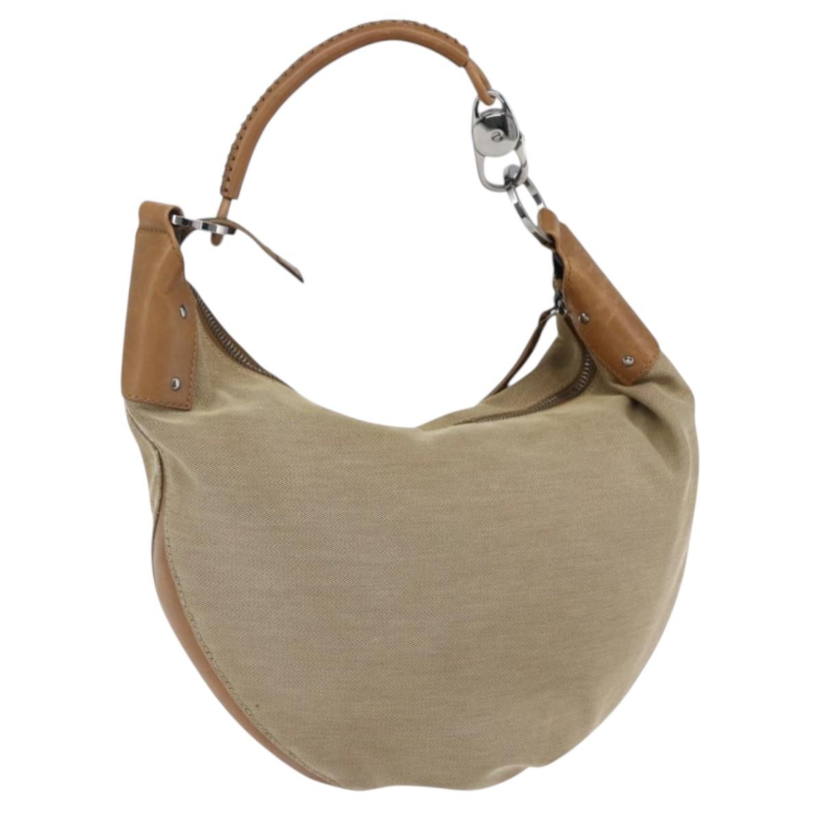 GUCCI Shoulder Bag Canvas Beige Silver 95726 Auth ep13367