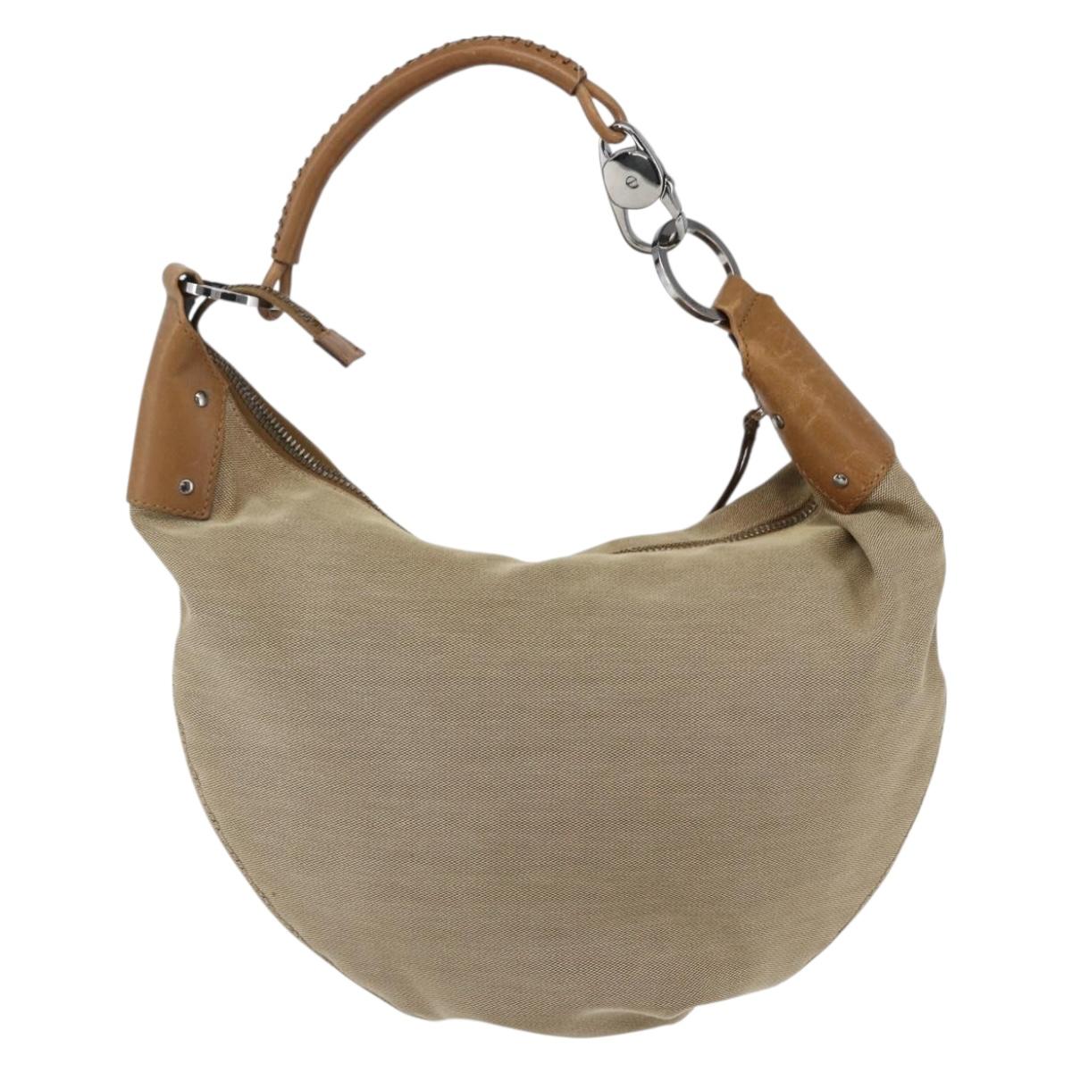 GUCCI Shoulder Bag Canvas Beige Silver 95726 Auth ep13367