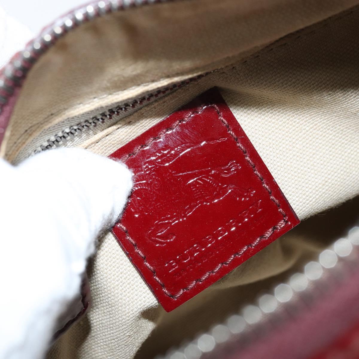 BURBERRY Nova Check Hand Bag PVC Beige Silver Auth ep13368A