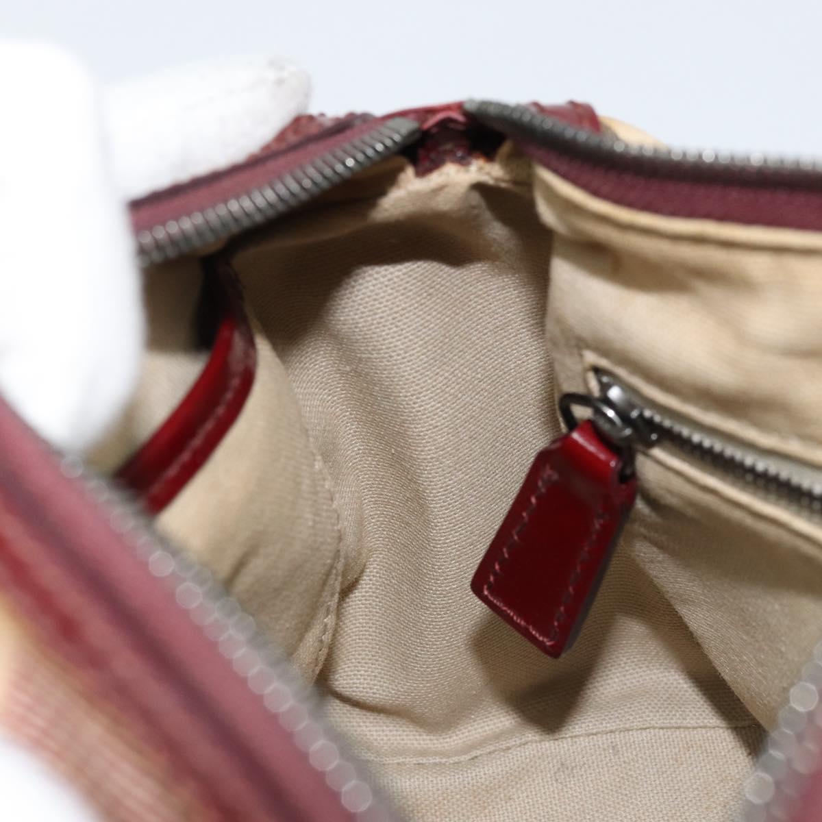 BURBERRY Nova Check Hand Bag PVC Beige Silver Auth ep13368A