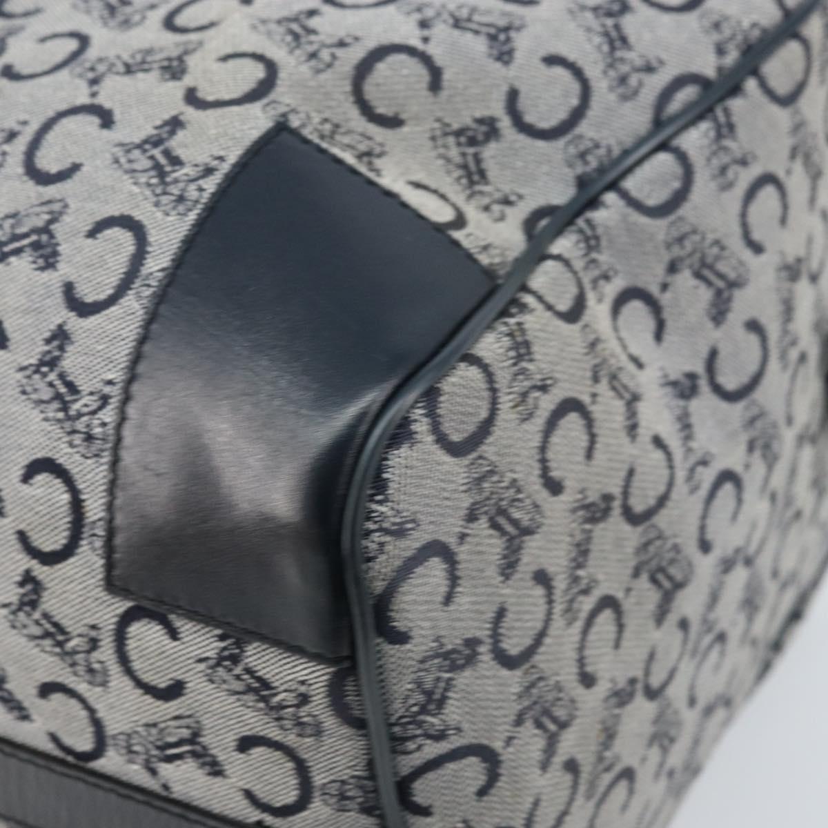 CELINE C Sulky Boston Bag Canvas Navy Gold Auth ep13370