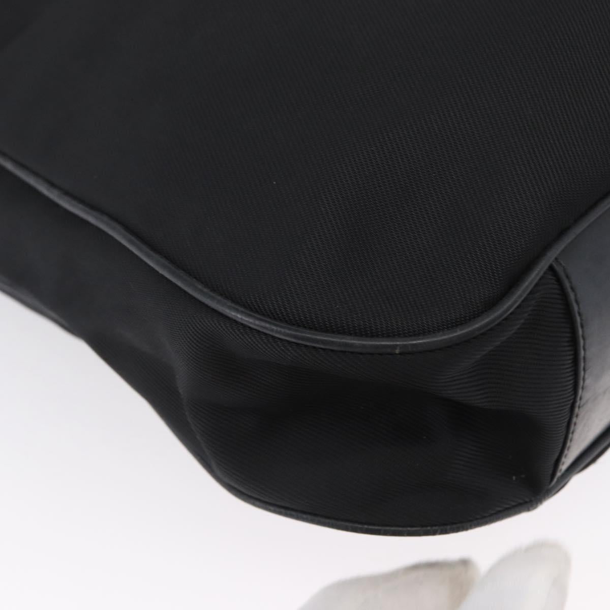 GUCCI Bamboo Hand Bag Nylon 2way Black Silver 001 1998 1577 Auth ep13375