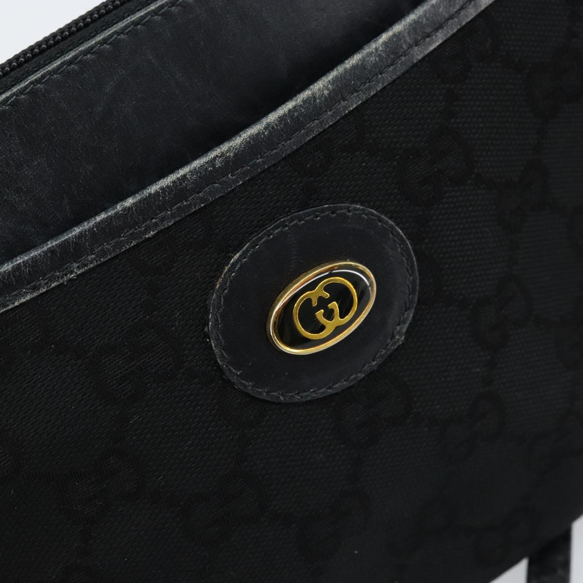 GUCCI GG Supreme Shoulder Bag Black Gold 904 02 020 Auth ep13376