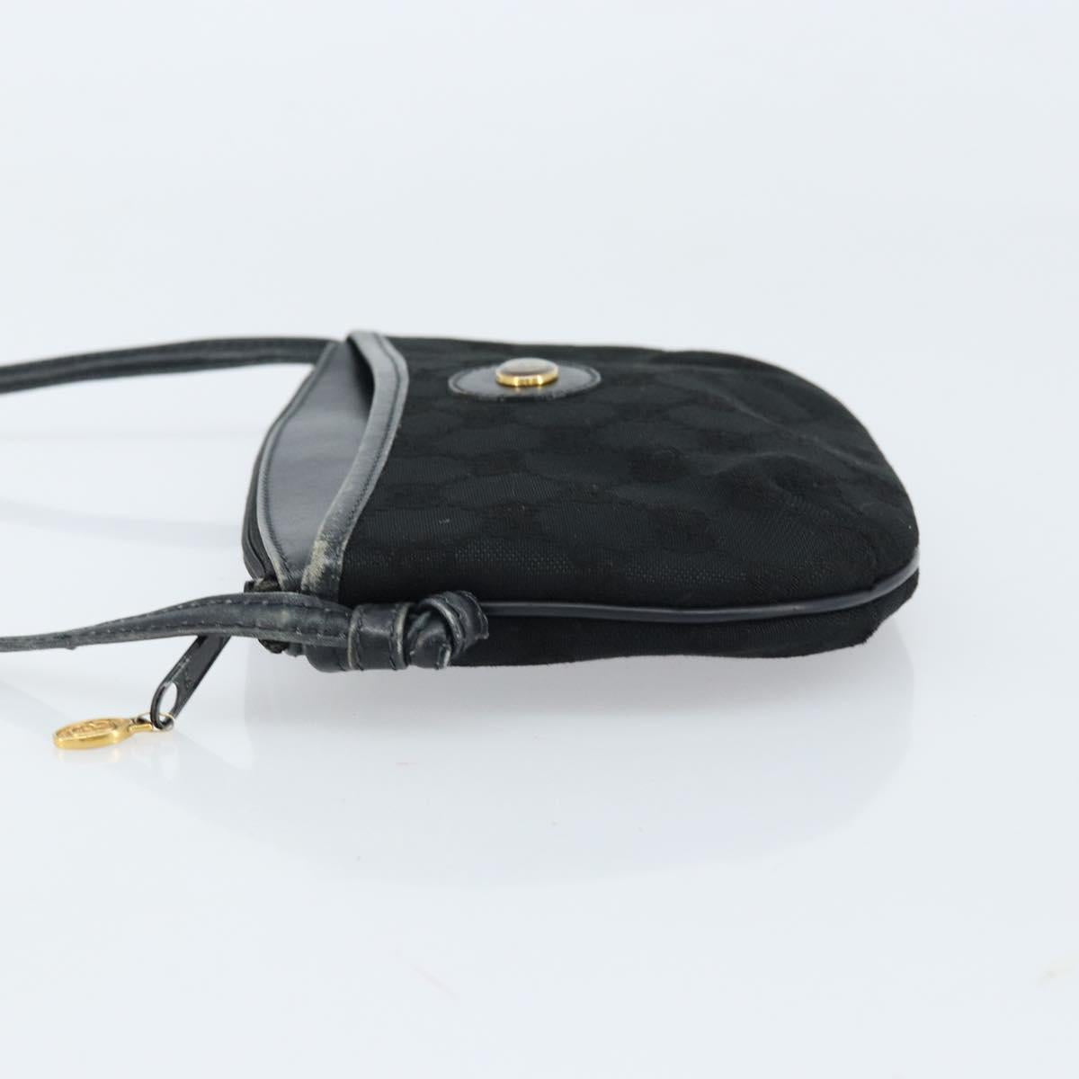 GUCCI GG Supreme Shoulder Bag Black Gold 904 02 020 Auth ep13376