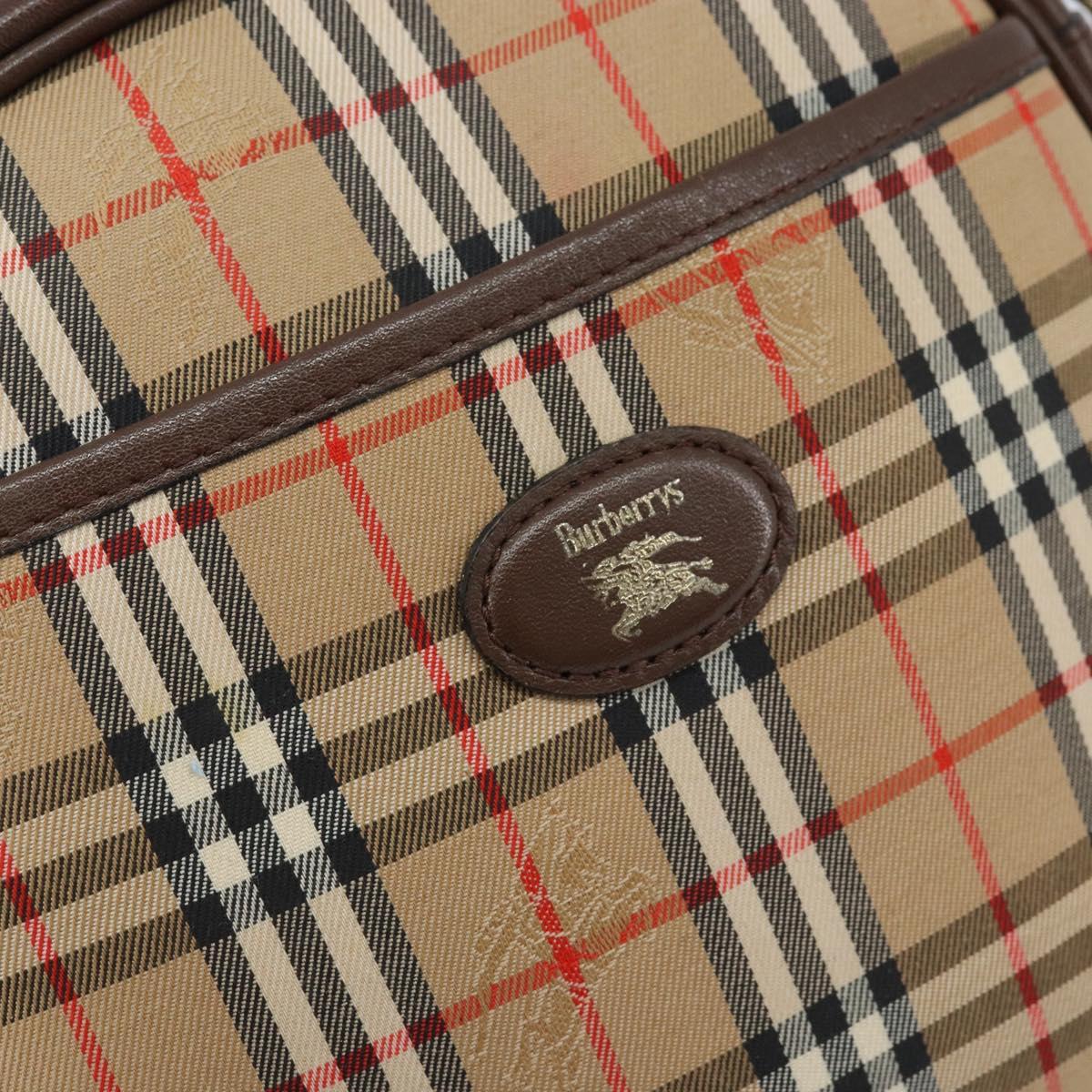Burberrys Nova Check Shoulder Bag Canvas Beige Gold Auth ep13392
