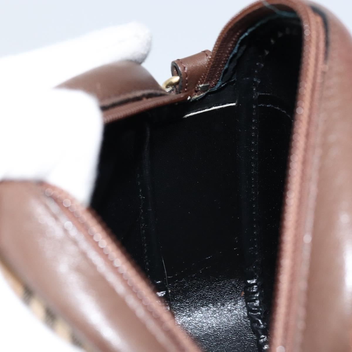 Burberrys Nova Check Shoulder Bag Canvas Beige Gold Auth ep13392