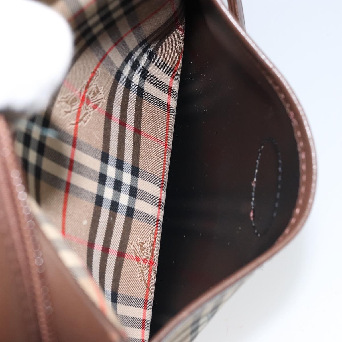 Burberrys Nova Check Shoulder Bag Canvas Beige Gold Auth ep13392