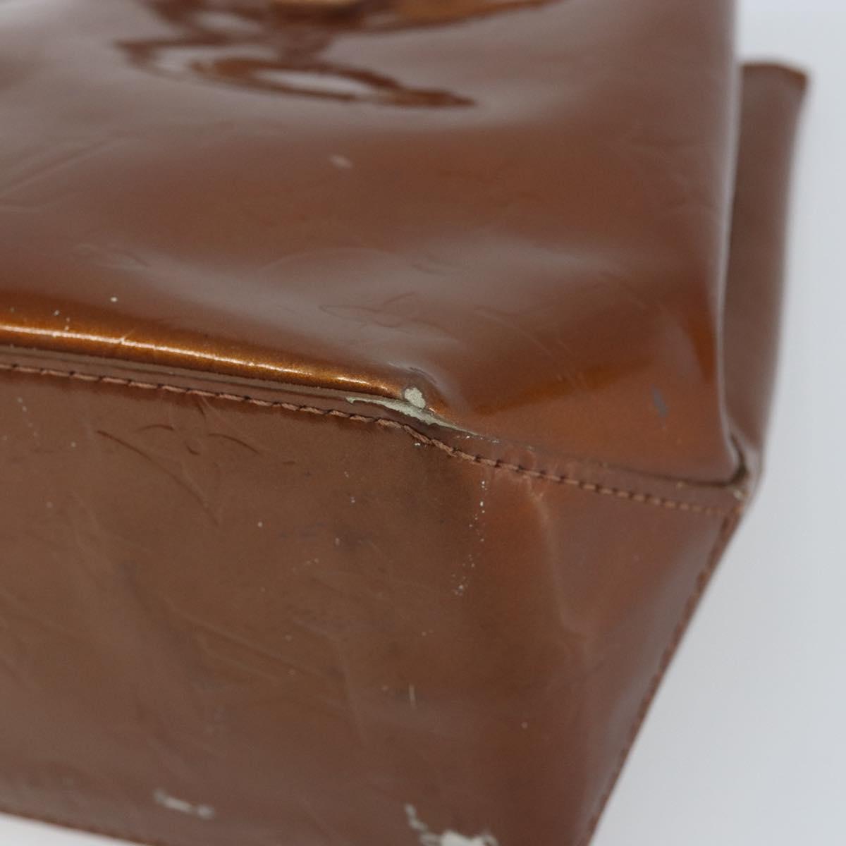 LOUIS VUITTON Monogram Vernis Reade PM Hand Bag Bronze M91146 LV Auth ep13394