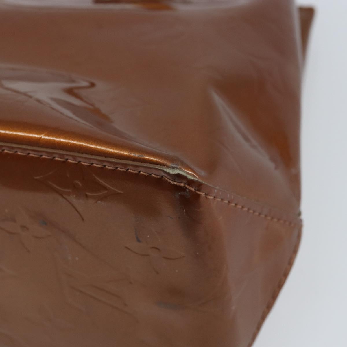 LOUIS VUITTON Monogram Vernis Reade PM Hand Bag Bronze M91146 LV Auth ep13394