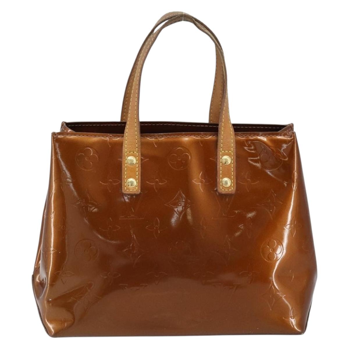 LOUIS VUITTON Monogram Vernis Reade PM Hand Bag Bronze M91146 LV Auth ep13394