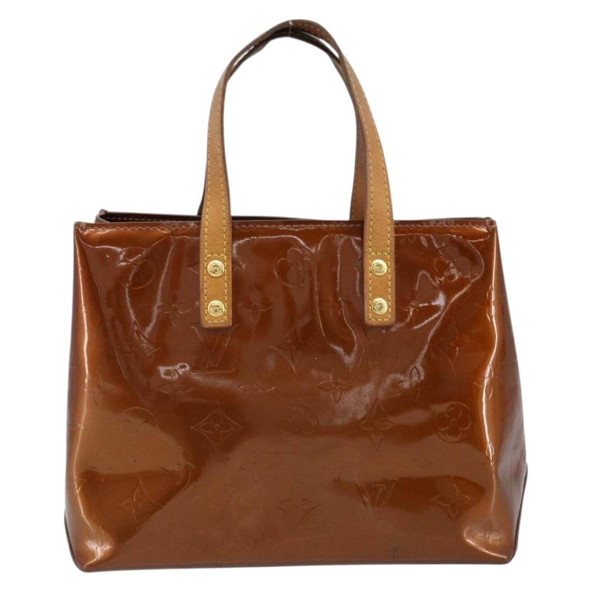 LOUIS VUITTON Monogram Vernis Reade PM Hand Bag Bronze M91146 LV Auth ep13394