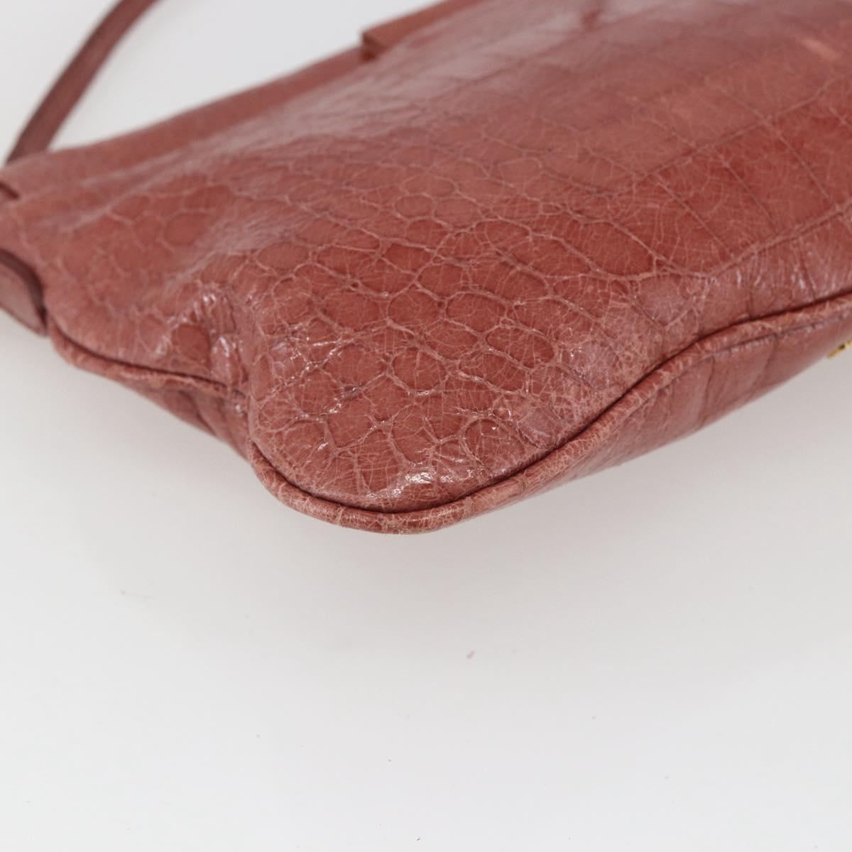 Miu Miu Shoulder Bag Leather Pink Gold Auth ep13395
