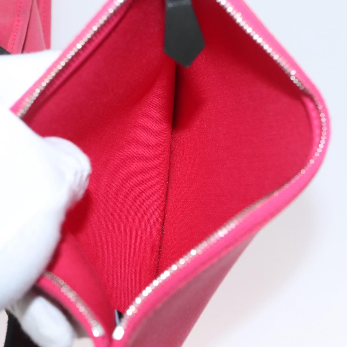 HERMES Herbag Zip Hand Bag Canvas Pink Silver Auth ep13396