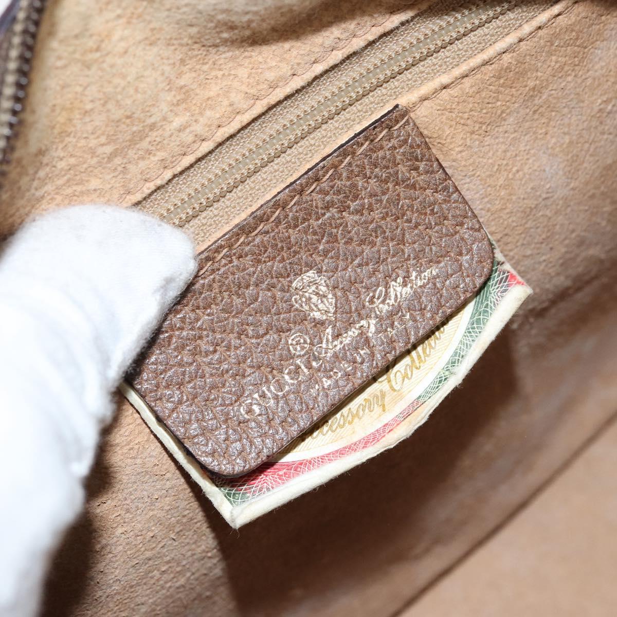 GUCCI GG Supreme Web Sherry Line Bag PVC Beige Gold 39 02 006 Auth ep13397