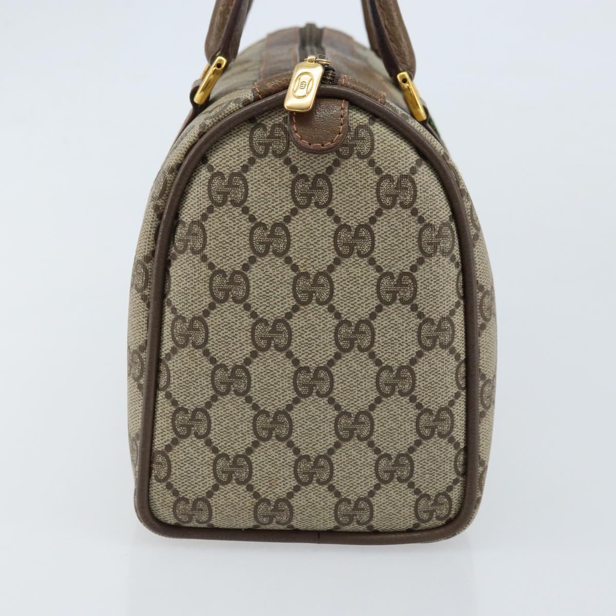 GUCCI GG Supreme Web Sherry Line Bag PVC Beige Gold 39 02 006 Auth ep13397