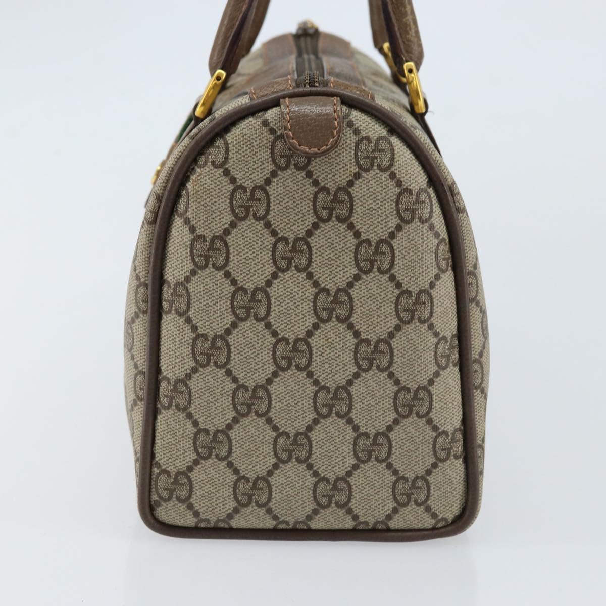 GUCCI GG Supreme Web Sherry Line Bag PVC Beige Gold 39 02 006 Auth ep13397