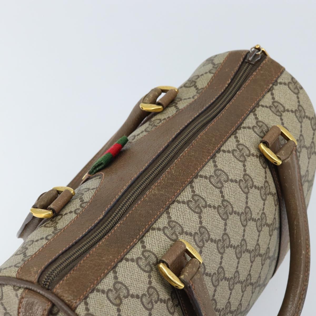 GUCCI GG Supreme Web Sherry Line Bag PVC Beige Gold 39 02 006 Auth ep13397