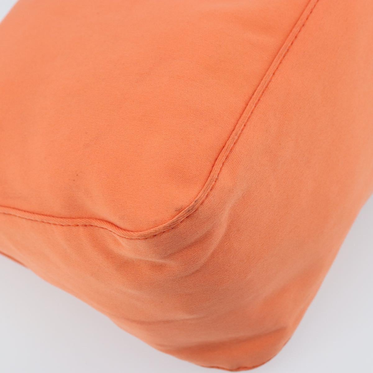 FENDI Mamma Baguette Shoulder Bag Nylon Orange Silver Auth ep13399