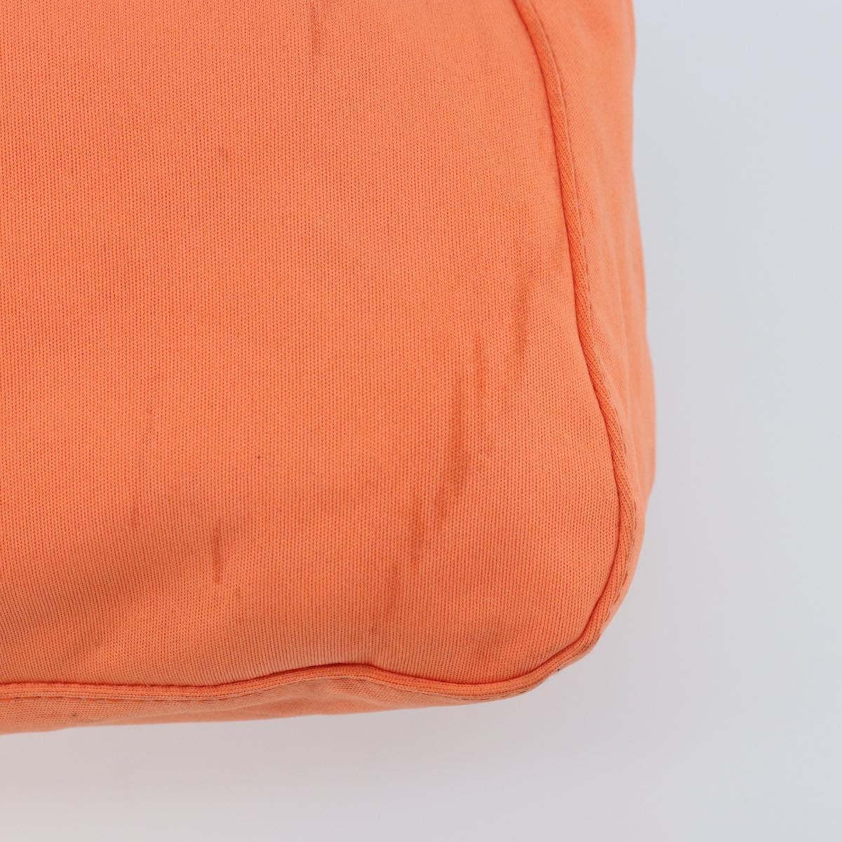 FENDI Mamma Baguette Shoulder Bag Nylon Orange Silver Auth ep13399