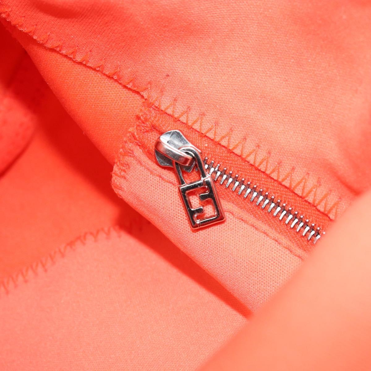 FENDI Mamma Baguette Shoulder Bag Nylon Orange Silver Auth ep13399