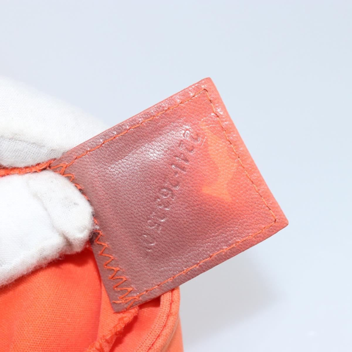 FENDI Mamma Baguette Shoulder Bag Nylon Orange Silver Auth ep13399