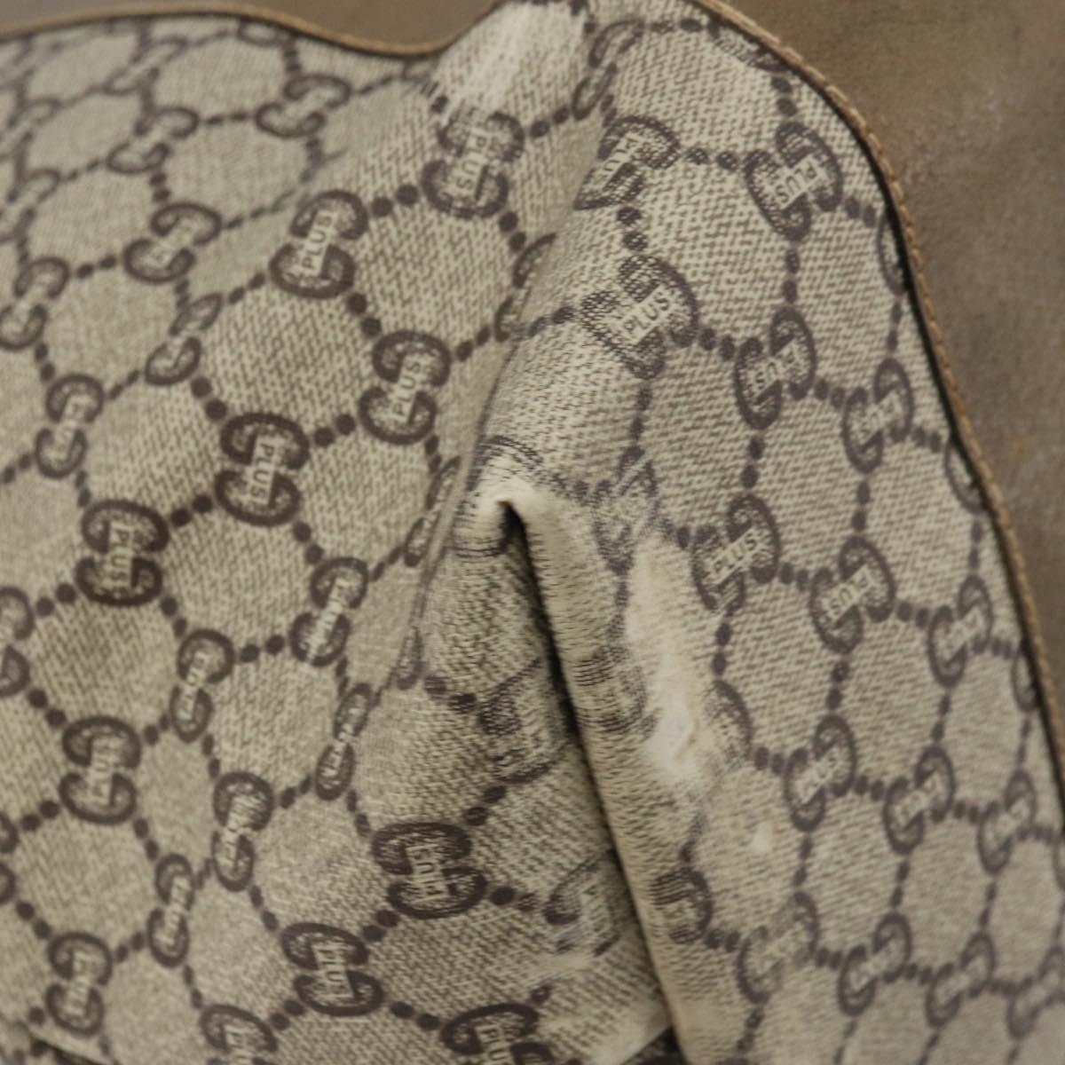 GUCCI GG Plus Supreme Web Sherry Line Tote Bag PVC Beige Gold Auth ep13405