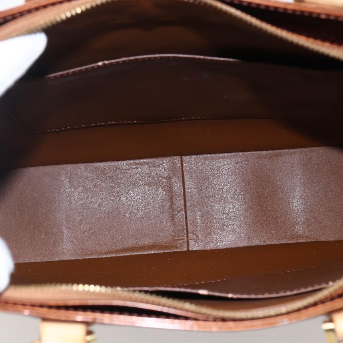 LOUIS VUITTON Monogram Vernis Columbus Tote Bag Bronze M91134 LV Auth ep13407