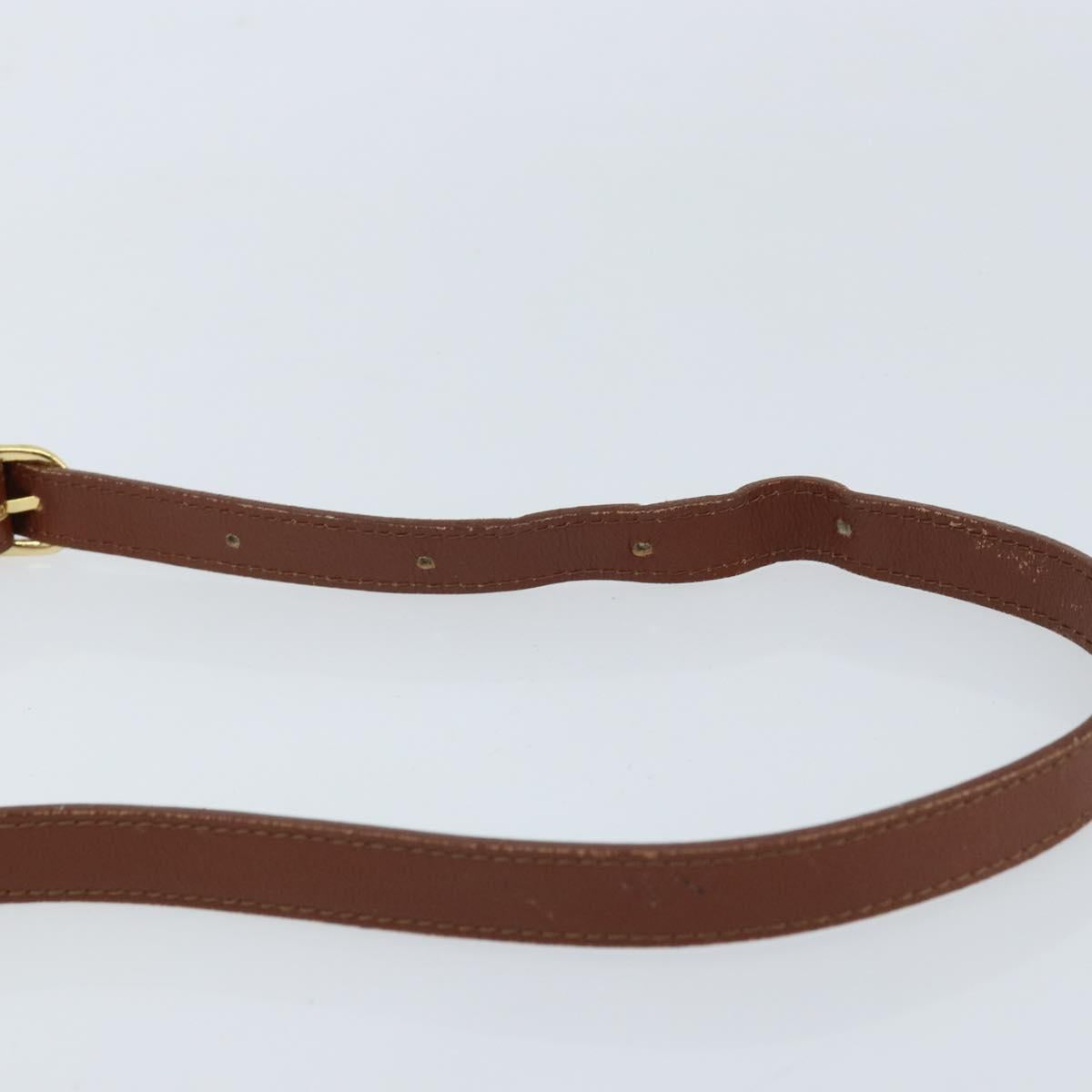 Burberrys Shoulder Bag Leather Brown Gold Auth ep13419