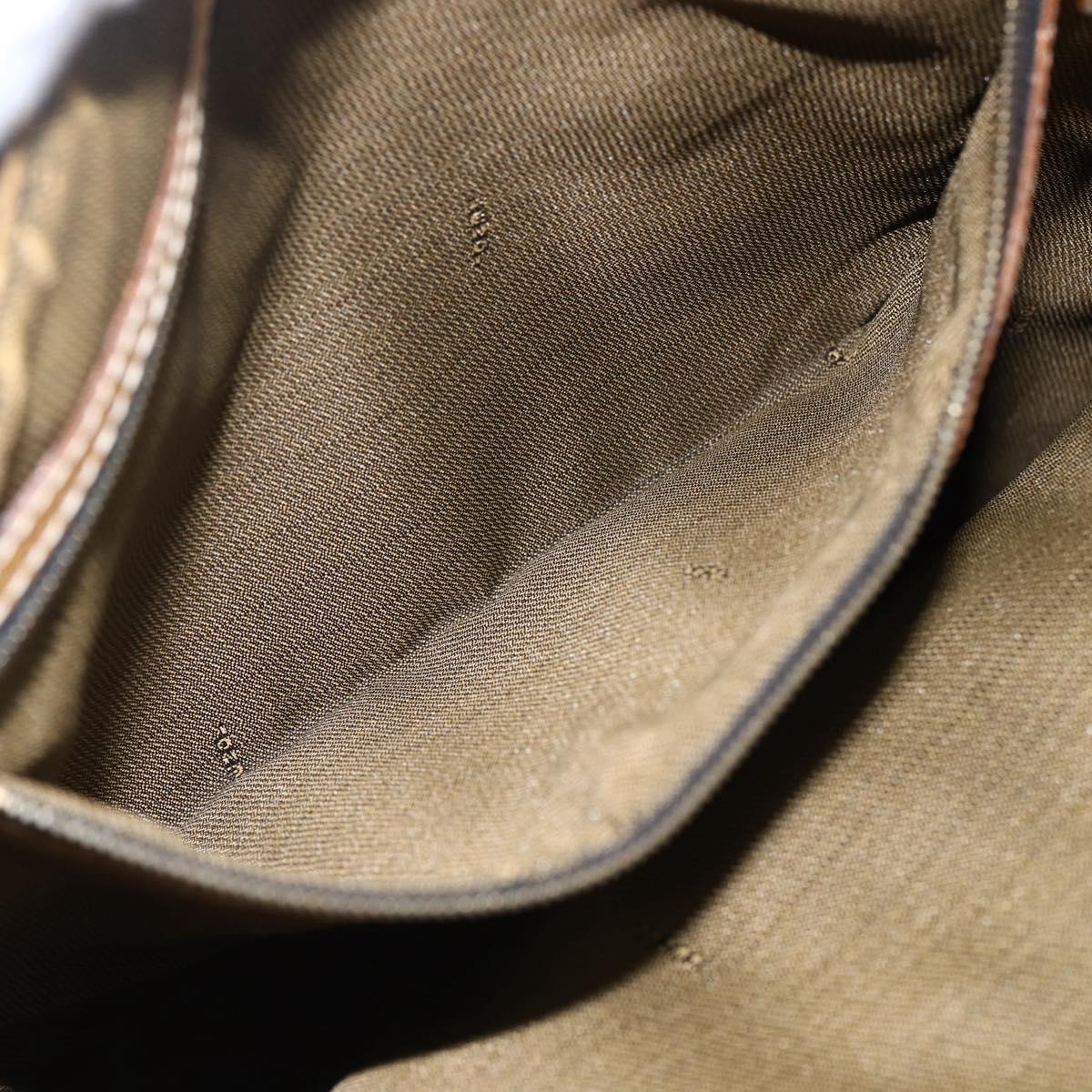 FENDI Zucca Canvas Hand Bag Brown Black Auth ep13422