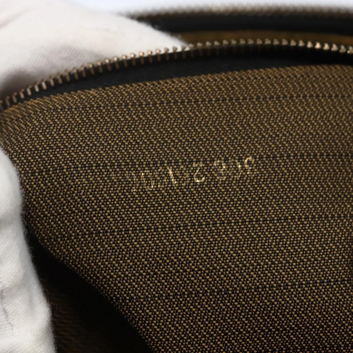 FENDI Zucca Canvas Hand Bag Brown Black Auth ep13422