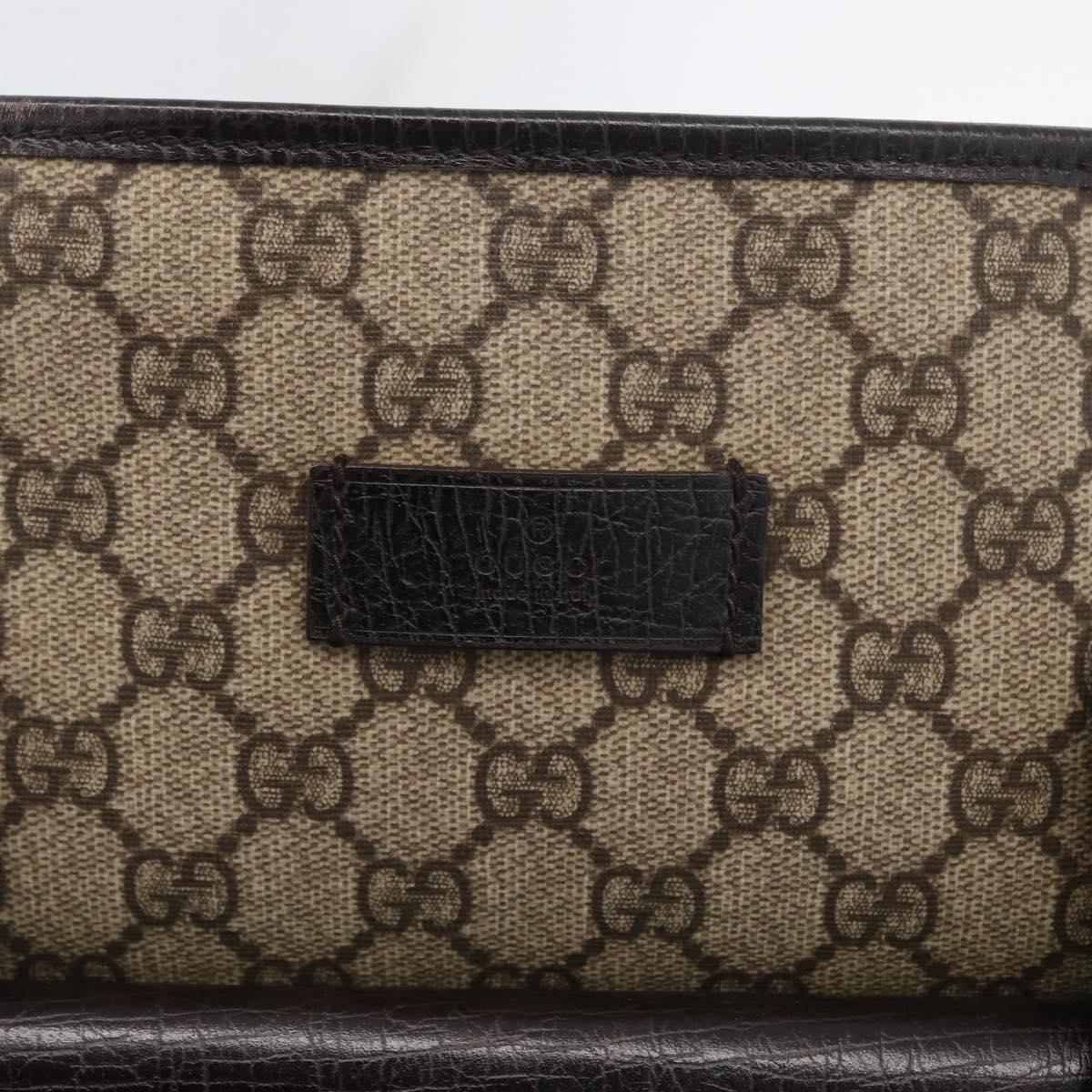GUCCI GG Supreme Tote Bag PVC Beige Silver 108832 Auth ep13423