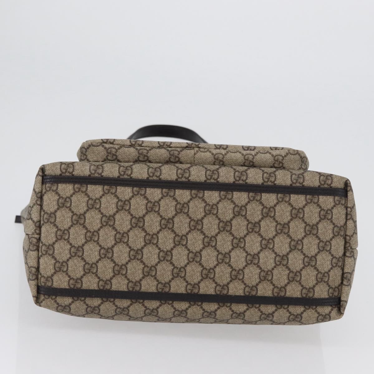 GUCCI GG Supreme Tote Bag PVC Beige Silver 108832 Auth ep13423