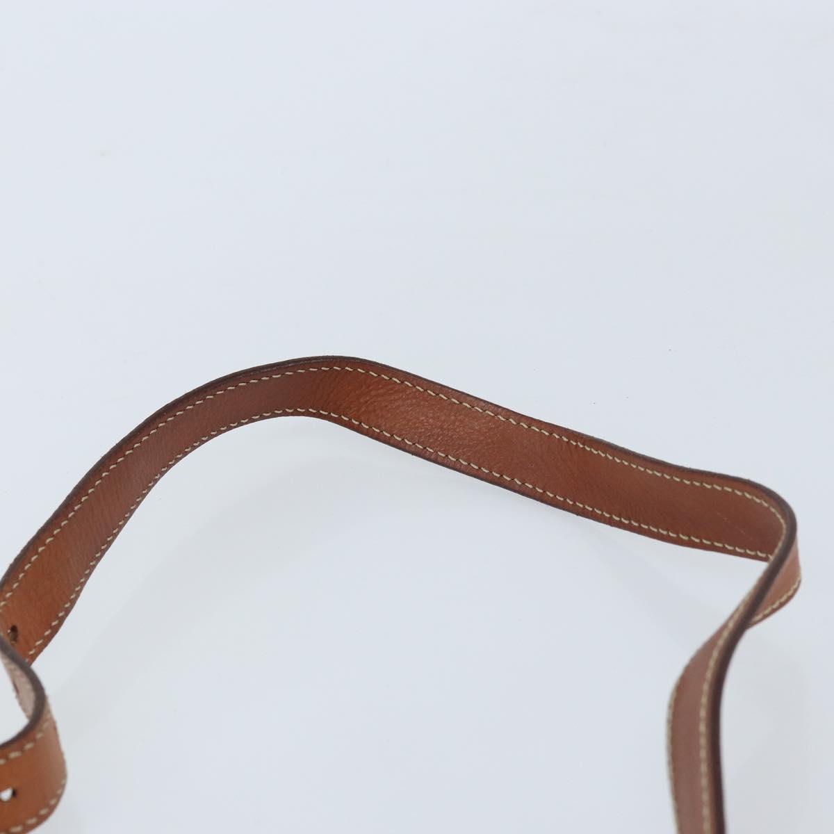 CELINE Macadam Canvas Shoulder Bag PVC Leather Brown Gold Auth ep13426