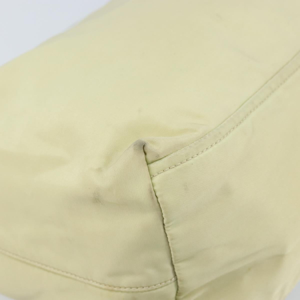 PRADA Shoulder Bag Nylon Ivory Silver Auth ep13428