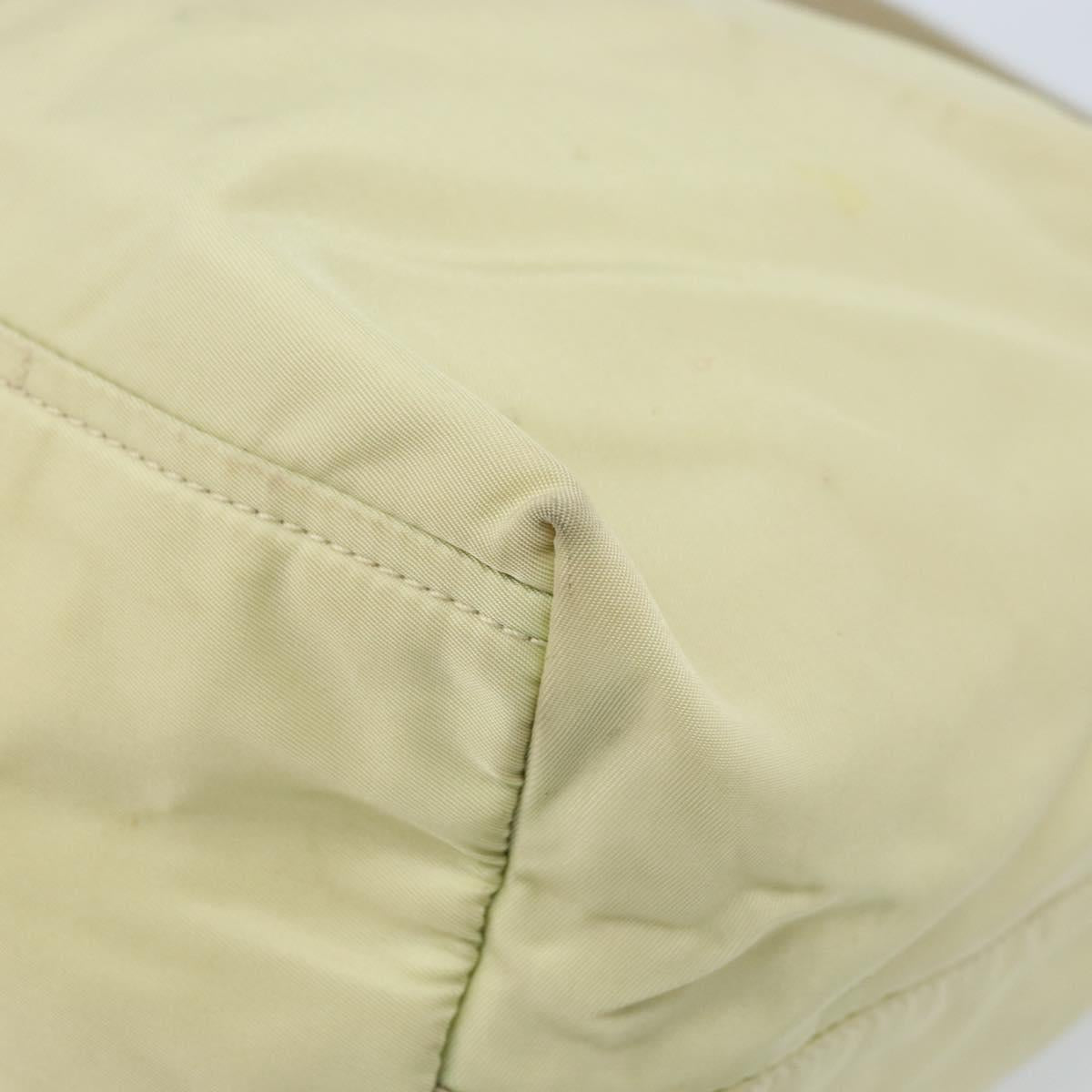 PRADA Shoulder Bag Nylon Ivory Silver Auth ep13428