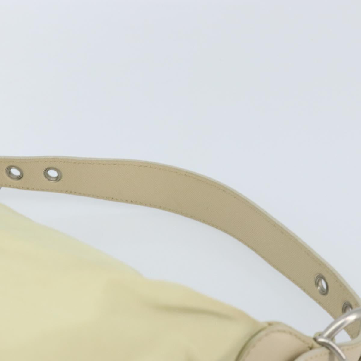 PRADA Shoulder Bag Nylon Ivory Silver Auth ep13428