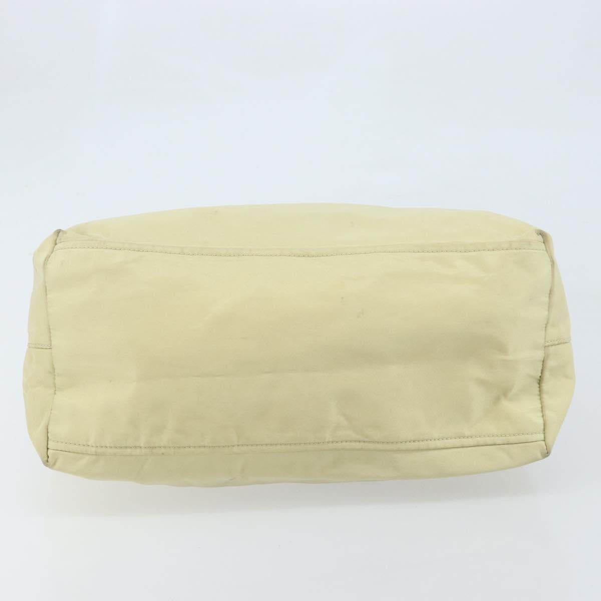 PRADA Shoulder Bag Nylon Ivory Silver Auth ep13428