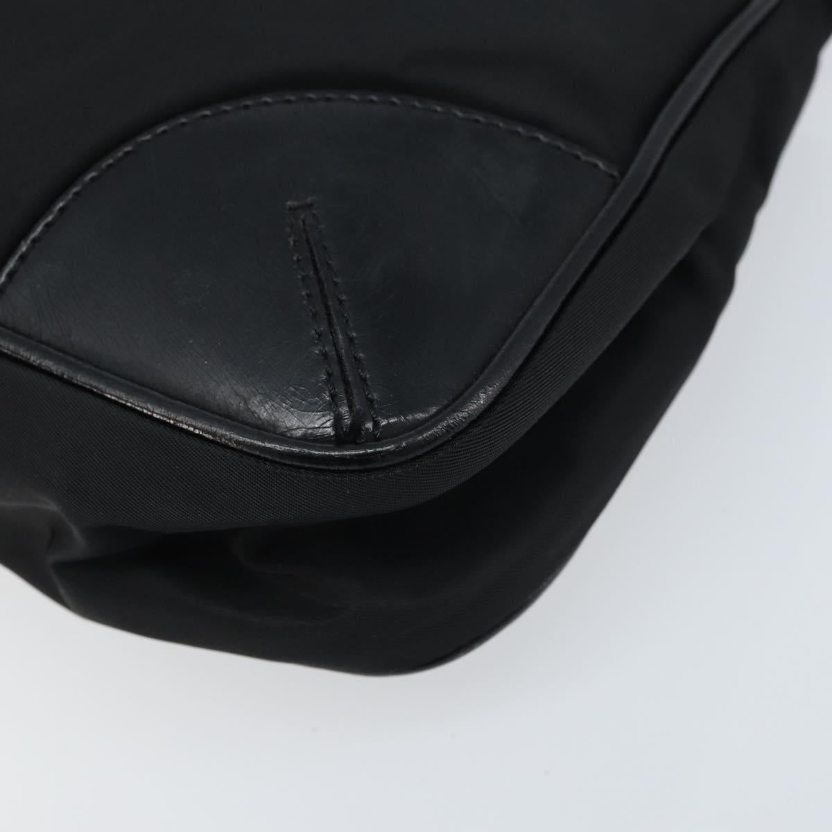 PRADA Shoulder Bag Nylon Black Silver Auth ep13433