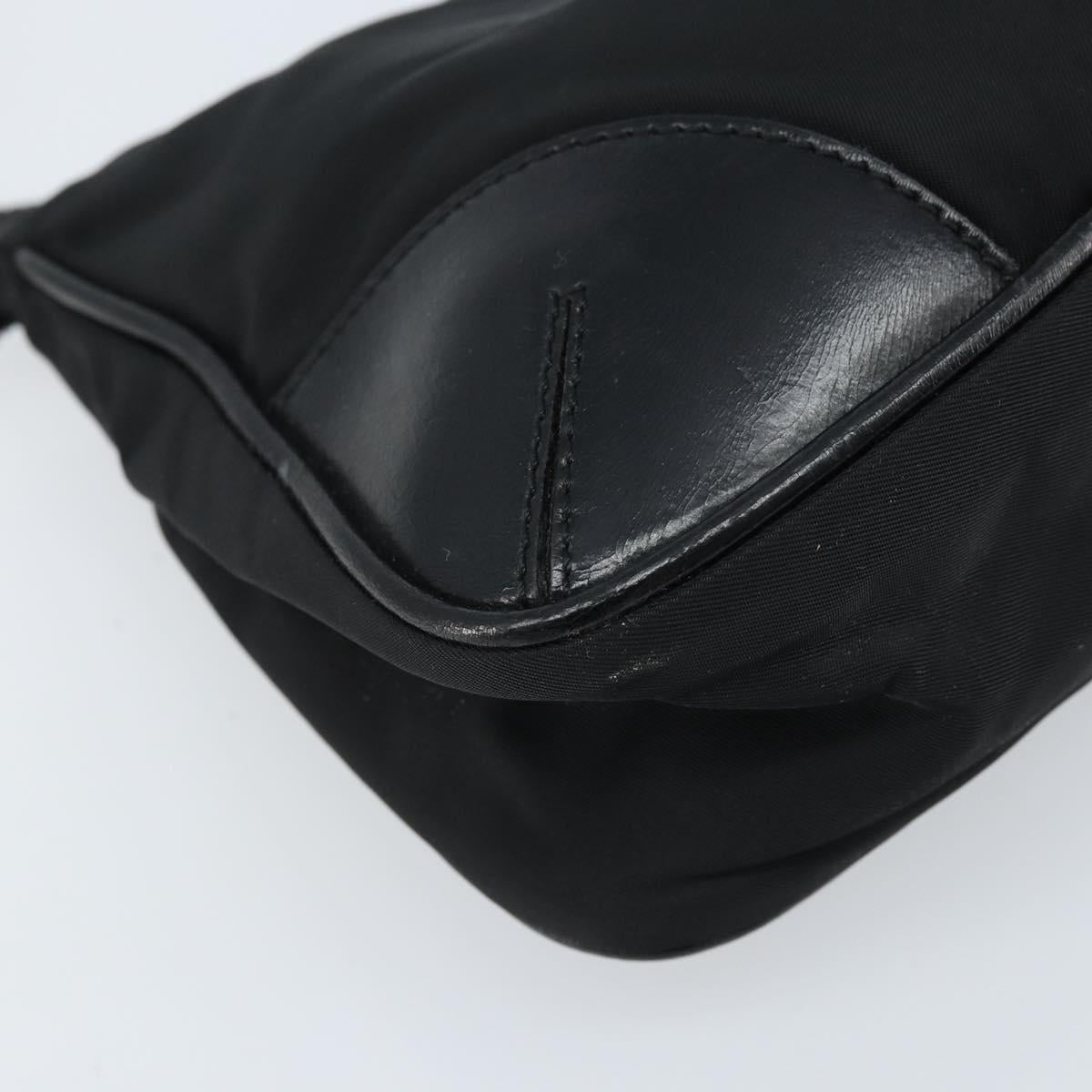 PRADA Shoulder Bag Nylon Black Silver Auth ep13433