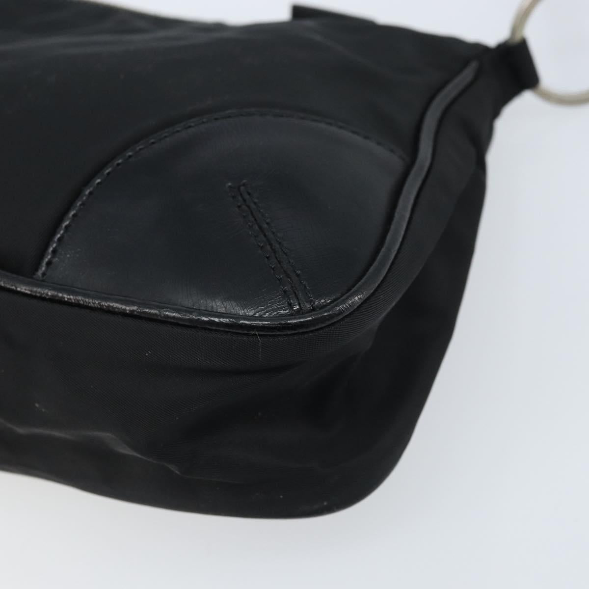 PRADA Shoulder Bag Nylon Black Silver Auth ep13433