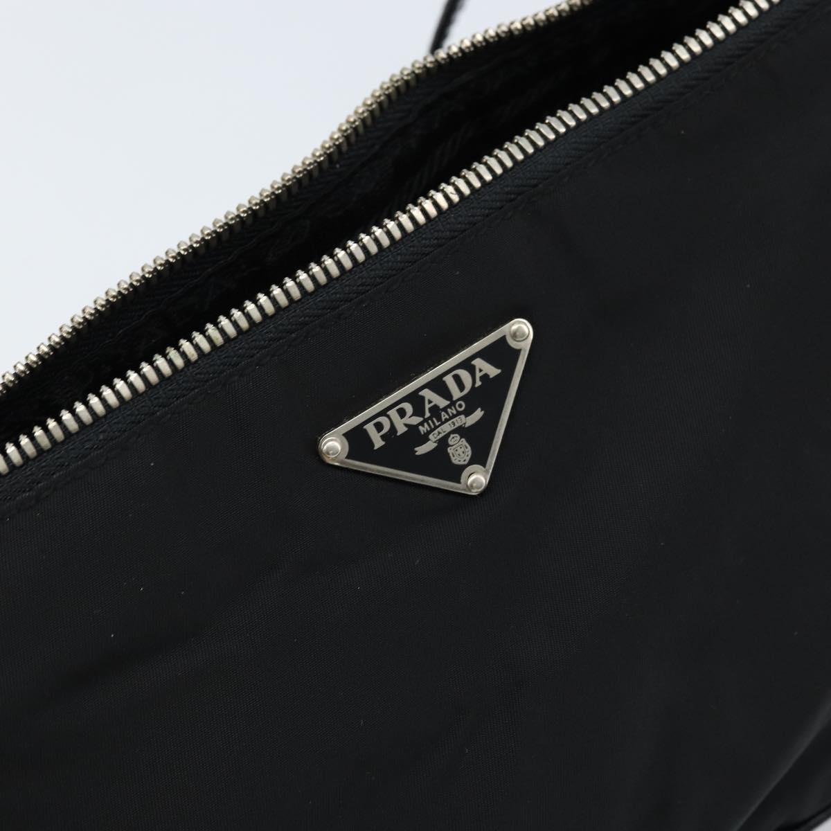 PRADA Shoulder Bag Nylon Black Silver Auth ep13433
