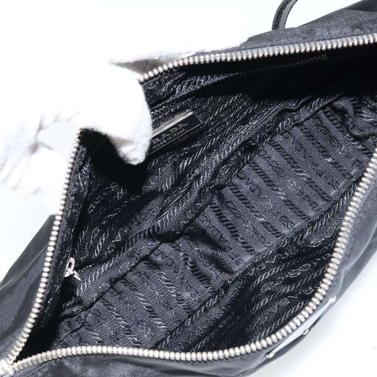 PRADA Shoulder Bag Nylon Black Silver Auth ep13433
