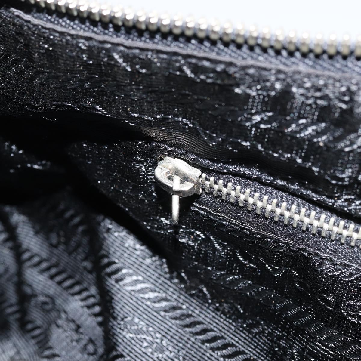 PRADA Shoulder Bag Nylon Black Silver Auth ep13433